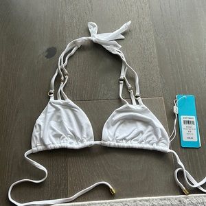 NWT Beach Bunny triple strap triangle top in white.
